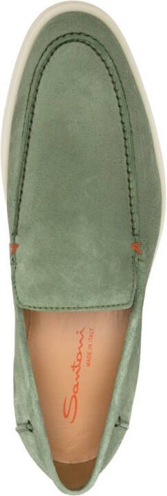 Santoni Loafers met ronde neus Groen