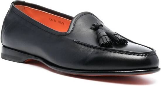 Santoni Andrea loafers met kwastje Zwart