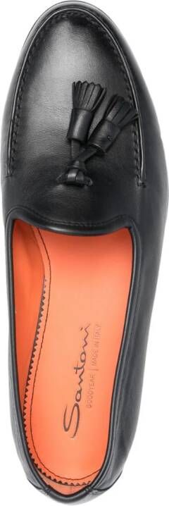 Santoni Andrea loafers met kwastje Zwart