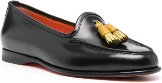 Santoni Andrea loafers verfraaid met kwastje Zwart