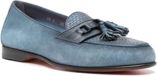 Santoni Andrea suėde loafers Blauw