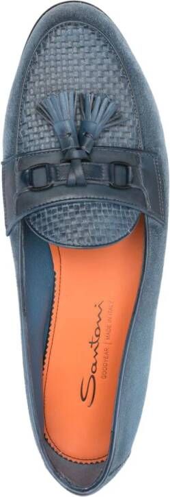 Santoni Andrea suėde loafers Blauw