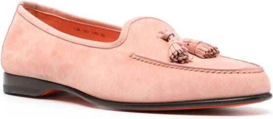 Santoni Andrea suėde loafers Roze