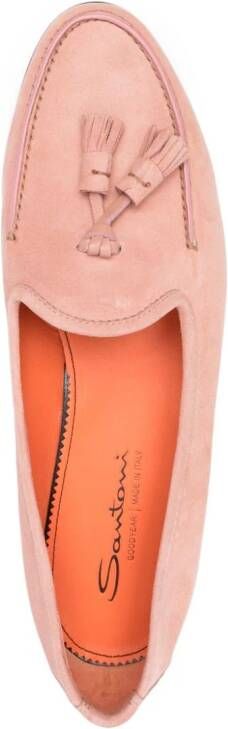 Santoni Andrea suėde loafers Roze