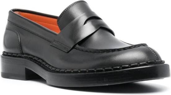 Santoni Angie loafers met ronde neus Zwart