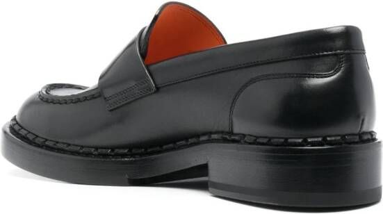 Santoni Angie loafers met ronde neus Zwart