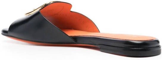 Santoni Apricot slip-on sandalen Zwart