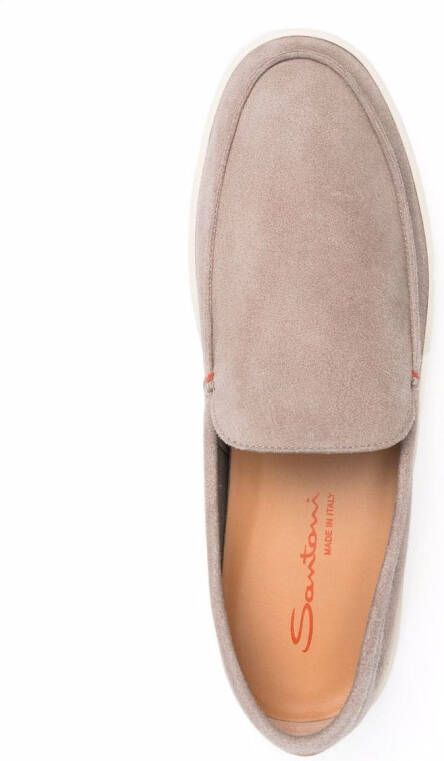 Santoni Backdrop leren loafers Beige