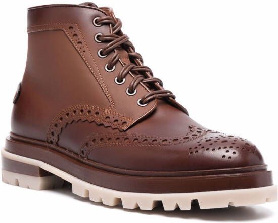 Santoni Breakout brogue enkellaarzen Bruin