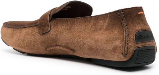 Santoni Loafers met gesp Bruin