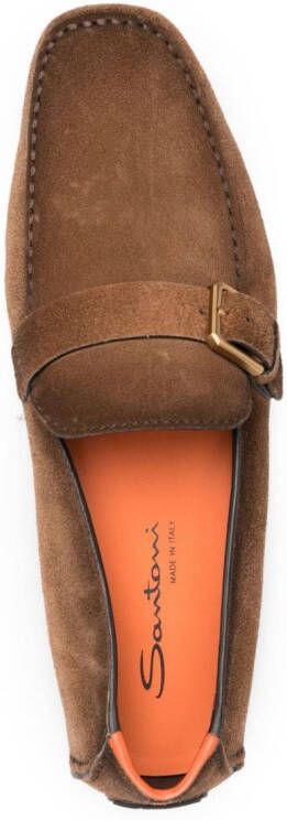 Santoni Loafers met gesp Bruin