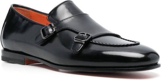 Santoni Leren gespschoenen Zwart