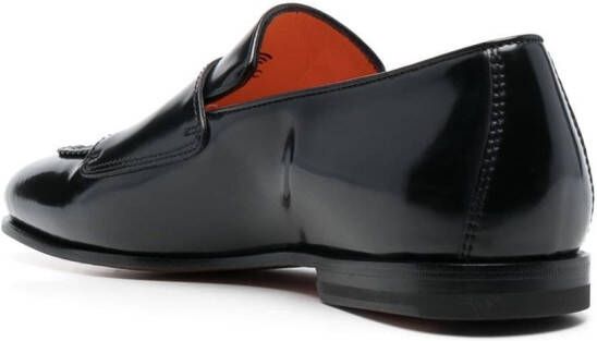 Santoni Leren gespschoenen Zwart