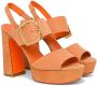Santoni Suède sandalen met gesp Oranje - Thumbnail 2