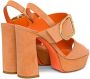 Santoni Suède sandalen met gesp Oranje - Thumbnail 3