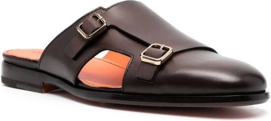 Santoni Contrasterende slippers Bruin