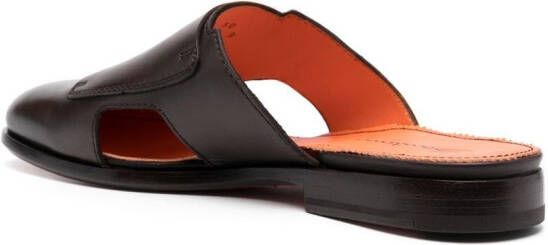 Santoni Contrasterende slippers Bruin