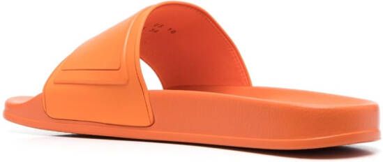 Santoni Slippers met logo-reliëf Oranje