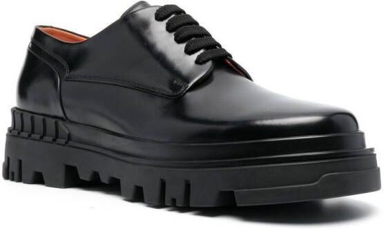 Santoni Derby schoenen met chunky zool Zwart