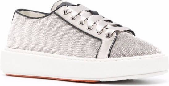 Santoni Derby sneakers met pailletten Grijs