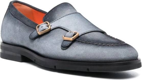 Santoni Dong gespschoenen met kleurverloop Blauw