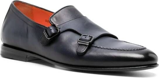 Santoni Leren gespschoenen Blauw