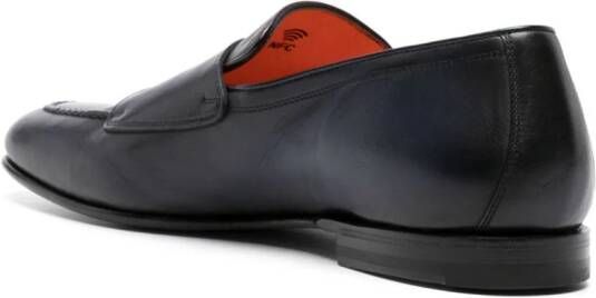 Santoni Leren gespschoenen Blauw