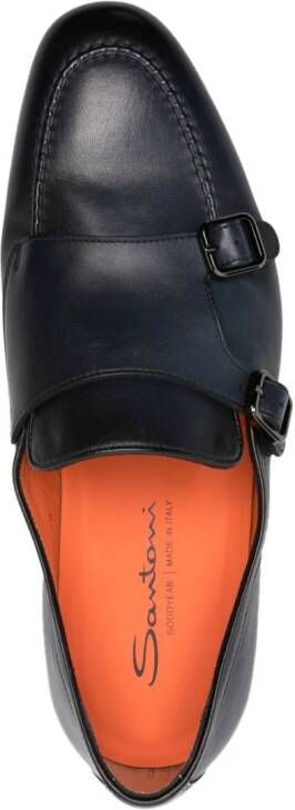 Santoni Leren gespschoenen Blauw