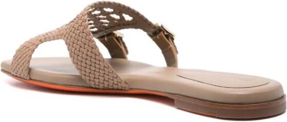 Santoni Slippers met dubbele gesp Beige