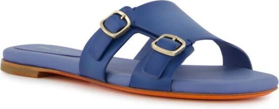 Santoni Slippers met dubbele gesp Blauw