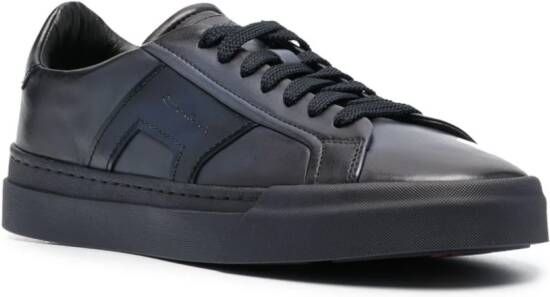 Santoni Double Buckle leren sneakers Blauw