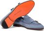 Santoni Suède loafers met dubbele gesp Blauw - Thumbnail 3