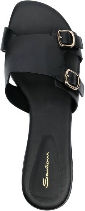 Santoni Leren sandalen Zwart