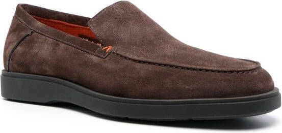 Santoni Drain suède slippers Bruin