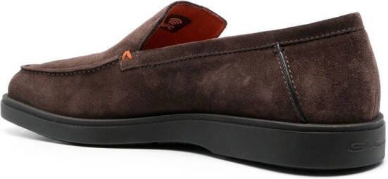 Santoni Drain suède slippers Bruin