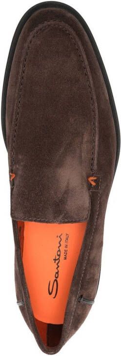 Santoni Drain suède slippers Bruin