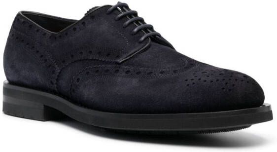 Santoni Emil suède brogues Blauw