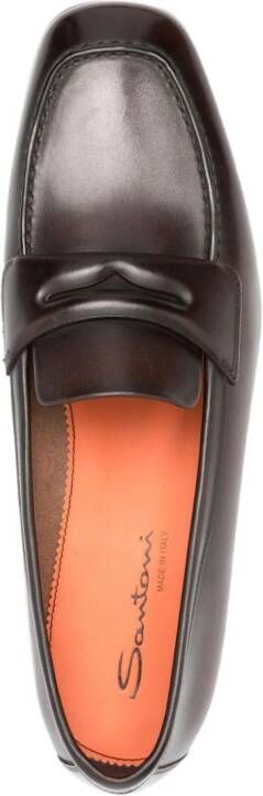 Santoni Figaro leren loafers Bruin