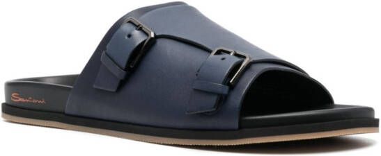 Santoni Leren sandalen Blauw