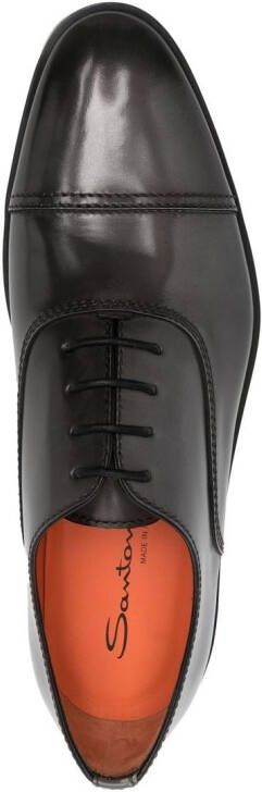 Santoni Gelakte Oxford schoenen Zwart