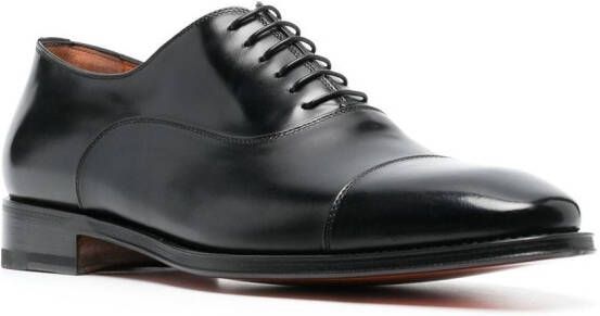 Santoni Gelakte Oxford schoenen Zwart