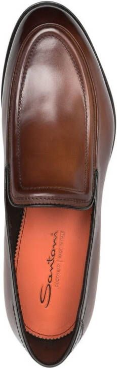 Santoni Gerafelde loafers Bruin