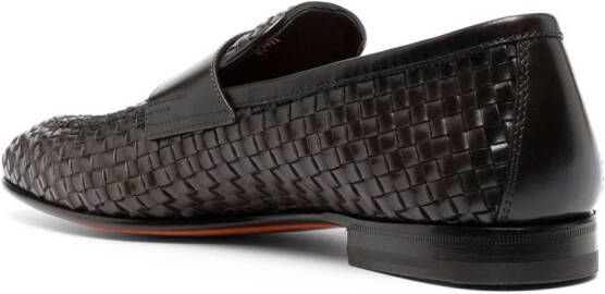 Santoni Geweven loafers Bruin