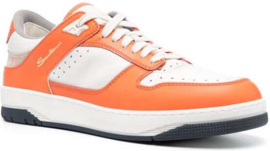 Santoni Leren sneakers Oranje