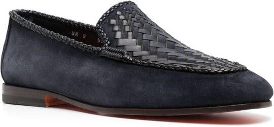 Santoni Gough geweven loafers Blauw