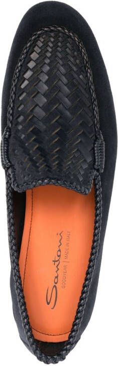 Santoni Gough geweven loafers Blauw