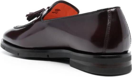Santoni Grizzly leren loafers Rood