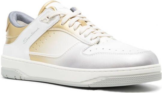 Santoni Sneakers met logoprint Zilver