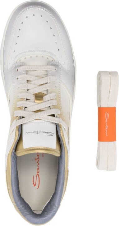 Santoni Sneakers met logoprint Zilver