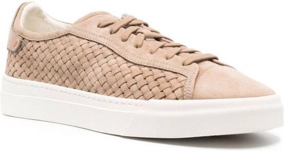 Santoni Geweven sneakers Beige